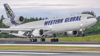 30 VERY CLOSE UP LANDINGS  Morning RUSH  Anchorage Airport Plane Spotting ANCPANC [upl. by Hillman]