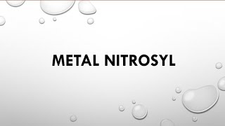 Metal nitrosyl structure and bonding  Inorganic chemistry [upl. by Ervin838]