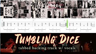 Tumbling Dice  Rolling Stones Tabbed guitar backing track w vocals [upl. by Analeh]