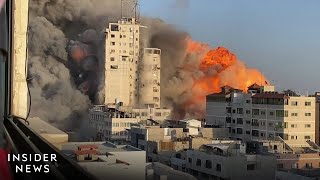 Dramatic Footage Shows Gaza Under Attack And Missiles Targeting Israel [upl. by Edd869]