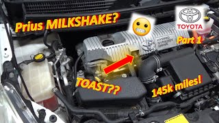 Pt 1 Prius MILKSHAKE Head Gasket FAIL Hidden COST of Hybrids [upl. by Yelsgnik]