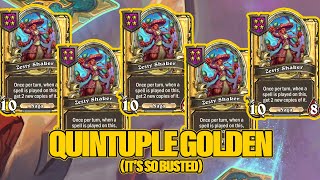 Quintuple Golden Zestys They Made This Unit Ridiculous  Dogdog Hearthstone Battlegrounds [upl. by Aihsetal]