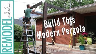 How to Build a Pergola on a Deck DIY Modern Pergola Tutorial [upl. by Porte473]