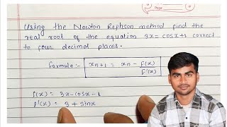 Newton raphson method Raphson method in hindi  statical and numerical method important question [upl. by Aneekal]