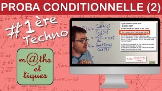 Calculer une probabilité conditionnelle à laide de la formule  Première Techno [upl. by Suoivatram]