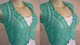 CHALECO A CROCHET PARA MUJER [upl. by Sirotek251]