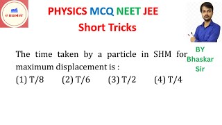 The time taken by a particle in SHM for maximum displacement is [upl. by Iinden]