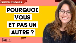 Pourquoi vous et pas un autre  Question entretien dembauche exemples de réponses [upl. by Nosredna775]