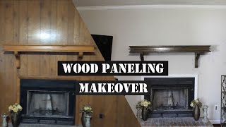 Wood Paneling Makeover  LOOKS LIKE DRYWALL for 30 [upl. by Ialda]