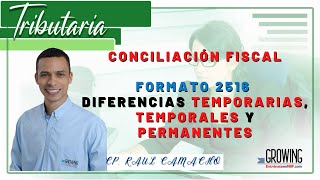 📋 CONCILIACIÓN FISCAL  FORMATO 2516 quotDIFERENCIASquot 📙 [upl. by Merrick144]