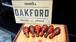 Bacon Wrapped and BBQ Sauced Chicken Legs  Nexgrill Oakford 790 WIFI Pellet SmokerGrill Overview [upl. by Orthman]