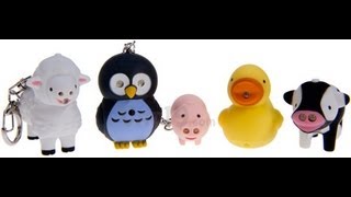 Farm Animal Keychains quack oink and light up [upl. by Eiramnerual]