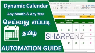 🛑👉🗓️Dynamic CalendarAny month or Year with a single click tamil excel Sharpenzo [upl. by Martino]