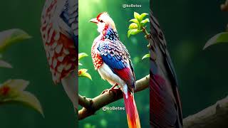 Vibrant Paradise BirdA stunningly colorful bird possibly a digitally enhanced image perches [upl. by Gerry]