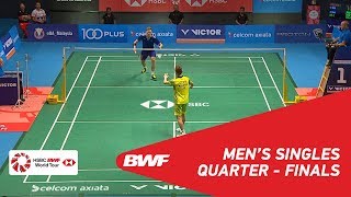 MS  Viktor AXELSEN DEN 1 vs LEE Chong Wei MAS 7  BWF 2018 [upl. by Mallory]