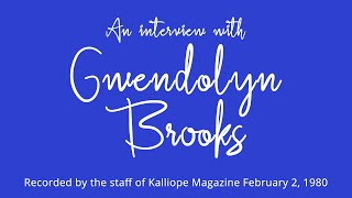 An Interview with Gwendolyn Brooks February 2 1980 [upl. by Hnao]