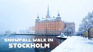 Sweden Stockholm 4K  Snowy Winter Walk 2022 [upl. by Geibel563]