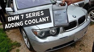 BMW E65 E66 HOW TO ADD COOLANT LOW COOLANT LEVEL [upl. by Jahdol]