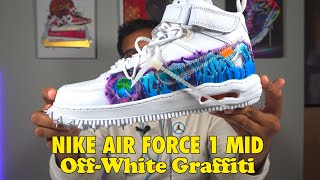 Nike Air Force 1 Mid  OffWhite Graffiti [upl. by Anirtal497]