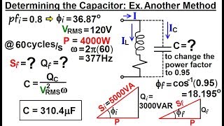 Electrical Engineering Ch 12 AC Power 56 of 58 Determining the Capacitor Ex Another Method [upl. by Atsillac970]