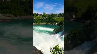 Stunning Rhine Falls with a Rainbow 🌈  Scenic Views of Schaffhausen 🇨🇭 [upl. by Lavine]