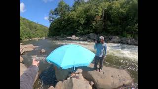 Ohiopyle 8 Sept 2024 Rafters at Cucumber Rapids boulder field [upl. by Hettie]