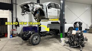 Swapping the frame on a 2024 Duramax Dually [upl. by Aihsar]