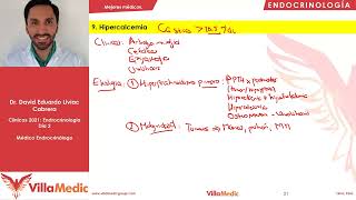 Hipercalcemia  Endocrinología  Villamedic Clínicas 2021 [upl. by Avah]