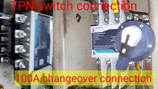 100A TPN changeover connectionthree phase changeover connectionbusbar wiring connection [upl. by Sibyl]