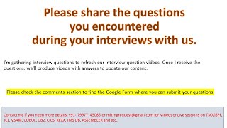 COBOL DB2 CICS REXX JCL VSAM Interview or scenario based interview questions [upl. by Aldrich]