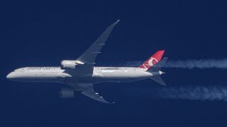 4k Boeing 7879 Dreamliner B789 Turkish Airlines TCLLC 10356m 963kmh odległość 20km [upl. by Aremmat]