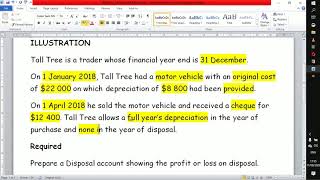 DISPOSAL OF NON CURRENT ASSETS FIXED ASSETSLOSS ON DISPOSAL DISPOSAL ACCOUNT DEPRECIATION [upl. by Ylrac577]