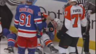 Scott Hartnell vs Brandon Dubinsky Feb 15 2009 [upl. by Reggie]