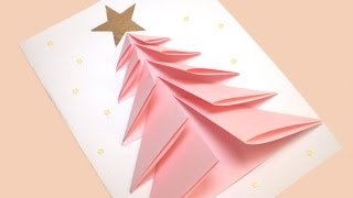 DIY CHRISTMAS TREE CARD  Greeting card [upl. by Jemina]