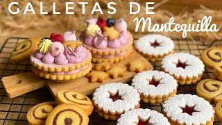 Las Mejores Galletas de Mantequilla 3 variedades una sola receta [upl. by Dorolice]