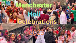 UK Manchester Holi Celebrations 2023  holi holicelebration ukholi holi2023 india [upl. by Ixel]