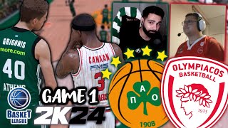 Panathinaikos  Olympiakos  Game 1  Basket League Finals 202324  PCBASKET 2K24 [upl. by Greeson]