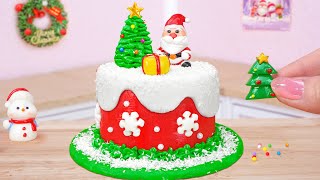 Beautiful Miniature Fondant Christmas Cake Recipe Decorating ☃️🎅 Holiday Cake Ideas By Mini Cakes [upl. by Ear]