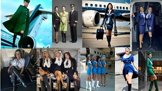 Flight Attendants in long leather high heel boots [upl. by Plerre]