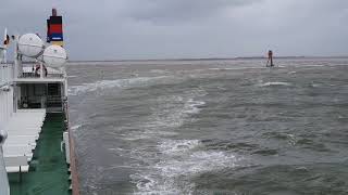 BORKUM 🌬  Sturmtief 🎏 quotKlausquot und die Fährfahrt nach Emden ⚓ AGEMS 🚣‍♂️ northsea 🌊🎶 11032021 [upl. by Accire]