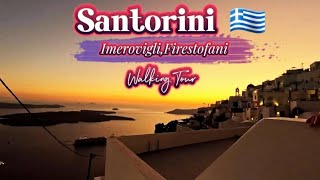 Santorini 🇬🇷 4K Imerovigli Firestofani Walking Tour [upl. by Bouchier]