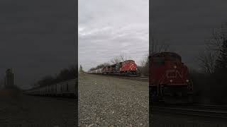 WB CN Leading Covered Hopper on the Emporia Sub in Edgerton KS 121516 [upl. by Annawoj]