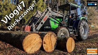 Vlog 7 Rückezange  Deutz DX 360 am Limit  Sound Frontlader Holzpoltern Holzrücken [upl. by Foushee]