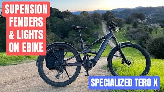 Specialized Tero X  Full suspension electric mountain bike with fenders and lights [upl. by Kcirrem]