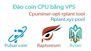 Hướng dẫn cài VPS đào Pulsar Coin PLSR Avian AVN  Raptoreum RTM chạy Ubuntu 2004 OS [upl. by Nonna]