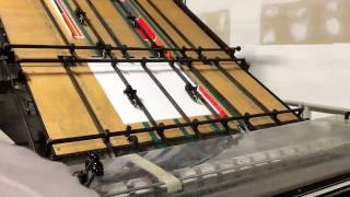 2000 Tunkers SBE 1450 mounterlitho laminator in production [upl. by Aicirtap]