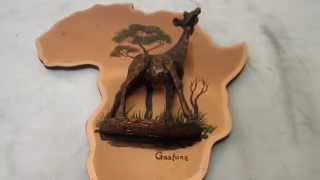 VINTAGE Gastone 3D Copper Wall Plaques Giraffe Africa Hand CRAFTED ART [upl. by Haven]