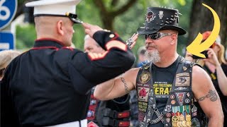 Injured Marine Holds Salute For 24 Hours Then Bikers Suddenly Appear amp Do The Unthinkable [upl. by Kannav]