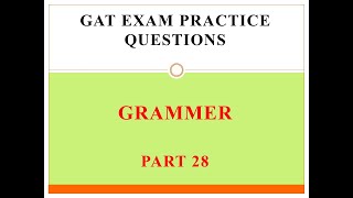 GAT Exam Practice Questions part 28 [upl. by Alecram]