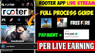 Rooter app se live stream kaise kare bgmi🤩Rooter app Kaise paise kamaen  how to live Bgmi in rooter [upl. by Utta]